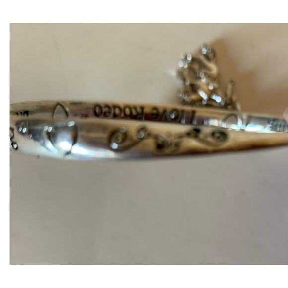 Rodeo bucking bronco bracelet bangle charm silver tone NEW - Picture 10 of 10